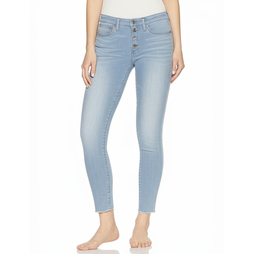J.Crew Womens Light Wash High-Rise Toothpick Raw Hem Jeans Size 27